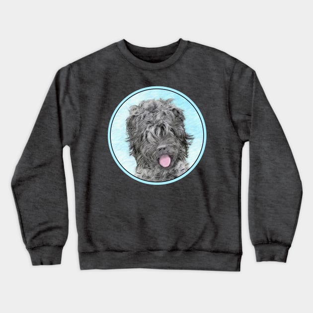 Black Russian Terrier Painting - Cute Original Dog Art Crewneck Sweatshirt by Alpen Designs